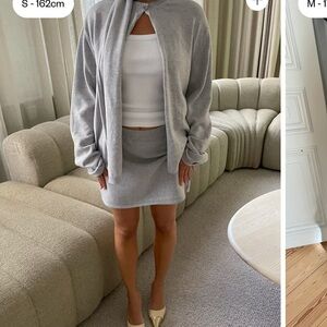 Djerf Avenue Knitted Mini Skirt Grey